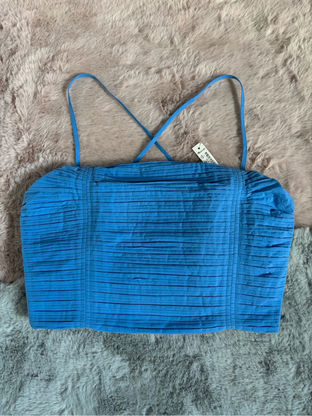 Madewell blue crop tank top